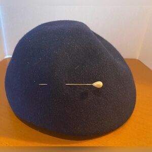 Vintage Merrimac Hat Fascinator Womens One Size Black Wool Felt Formal